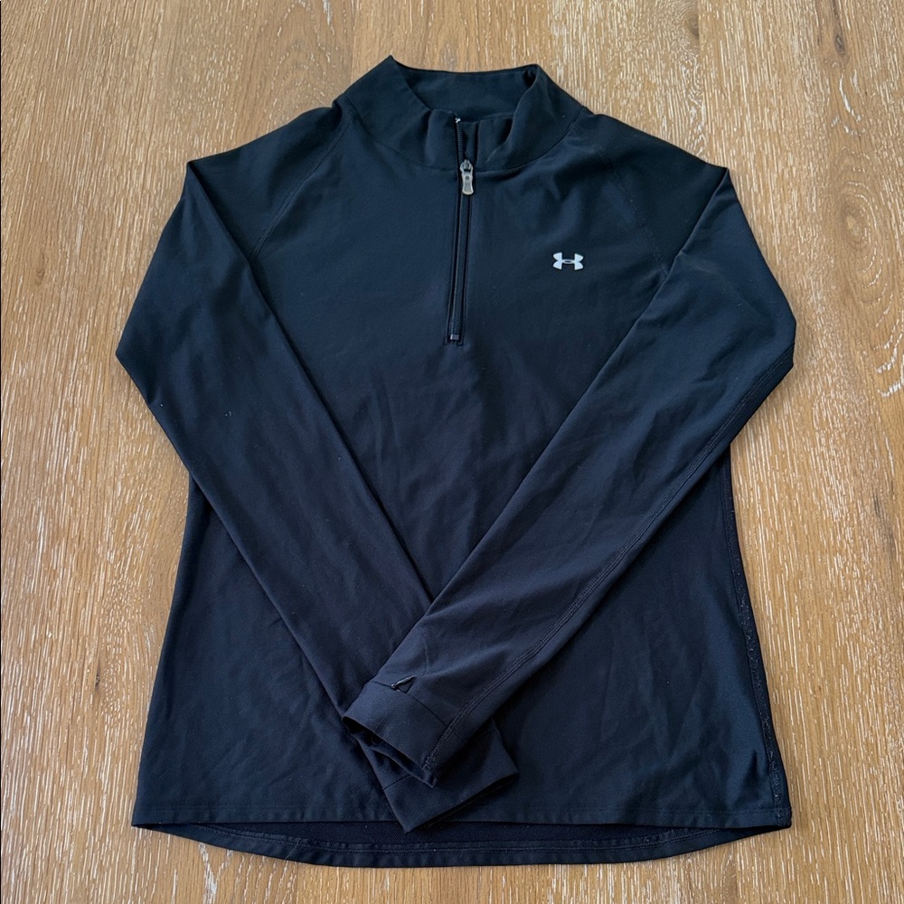 Under Armour Black Quarter-Zip Long Sleeves Performance Top size MD